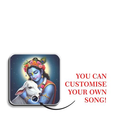 Lord Krishna Musical Fridge Magnet  Krishna Vasudevaya Mantra Playing Rechargeable Fridge Magnet Devotional Return Gift for Family & Friends Housewarming Gift Spiritual Home Decor
